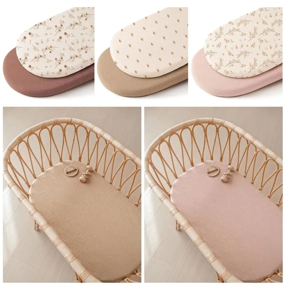 

2Pcs/Set New Solid Baby Fitted Sheet Breathable Printed Newborn Changing Pad Cover Cotton Crib Fitted Sheets