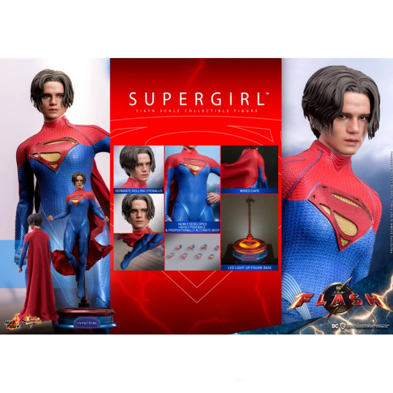 In Stock HotToys MMS715 Supergirl Flash 1/6 Animation Action Figure Toy Gift Model Collection Hobby