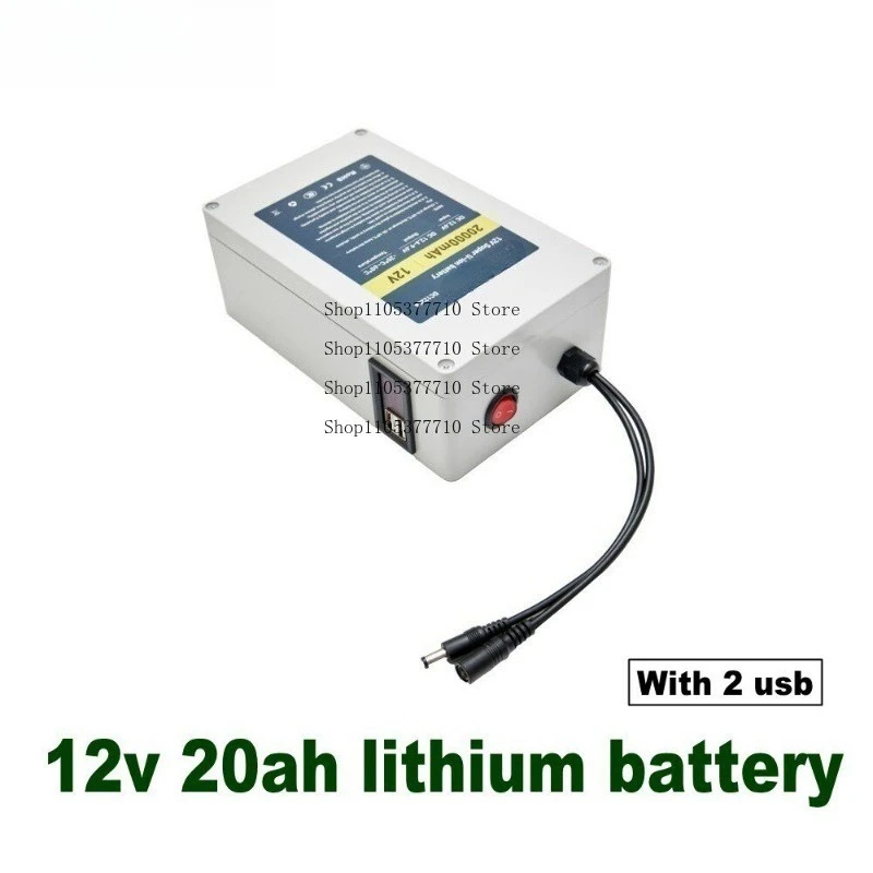 12v25a Lithium Battery Large Capacity Rechargeable Battery Outdoor Portable 20a Lithium Battery 10a Audio Light