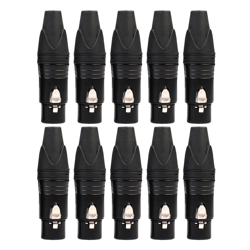 10PCS 3Pin XLR Adapter Male Female Socket XLR Aviation Connector Welding Head Microphone Cable Connector Solder Plug Adapter