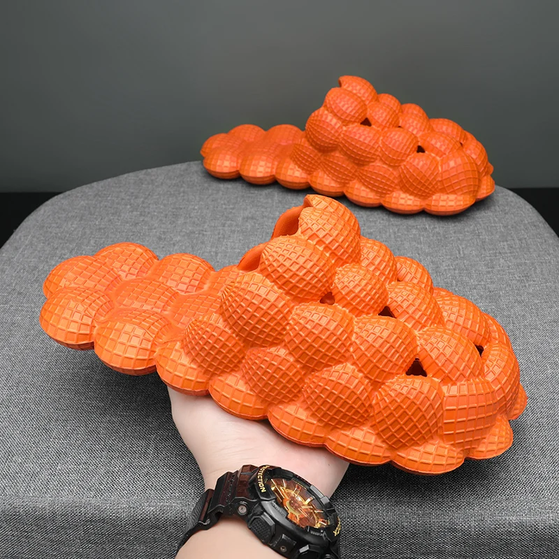 Heißer Verkauf Orange Herren Massage Hausschuhe Größe 39-46 Sommer Mode Shiatsu Hausschuhe Mann Komfort rutschfeste Badezimmer Hausschuhe für Mann