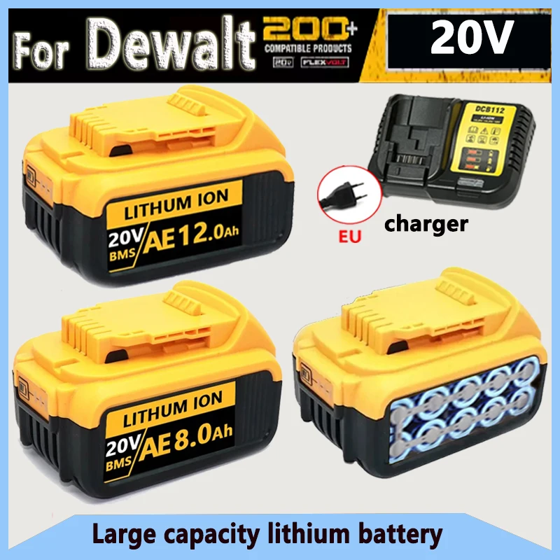 New for Dewalt lithium battery 18V/20V universal lithium battery fast charging DCB115 DCB118 DCG405 DCF512 DCB205 DCB200 battery