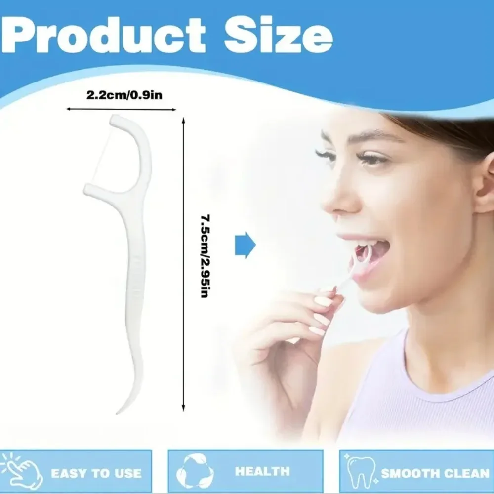 50 sets of dental flossers - One-time use dental floss for deep cleaning in oral care, travel and daily cleaning.