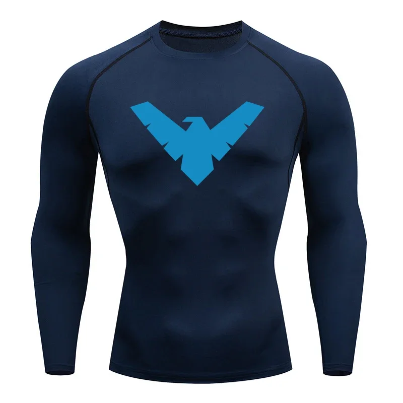 Summer Short Sleeve Compression Shirt Men Sports Top Running T Shirt Quick Dry Gym Workout Clothing Sun Protection Long Sleeve