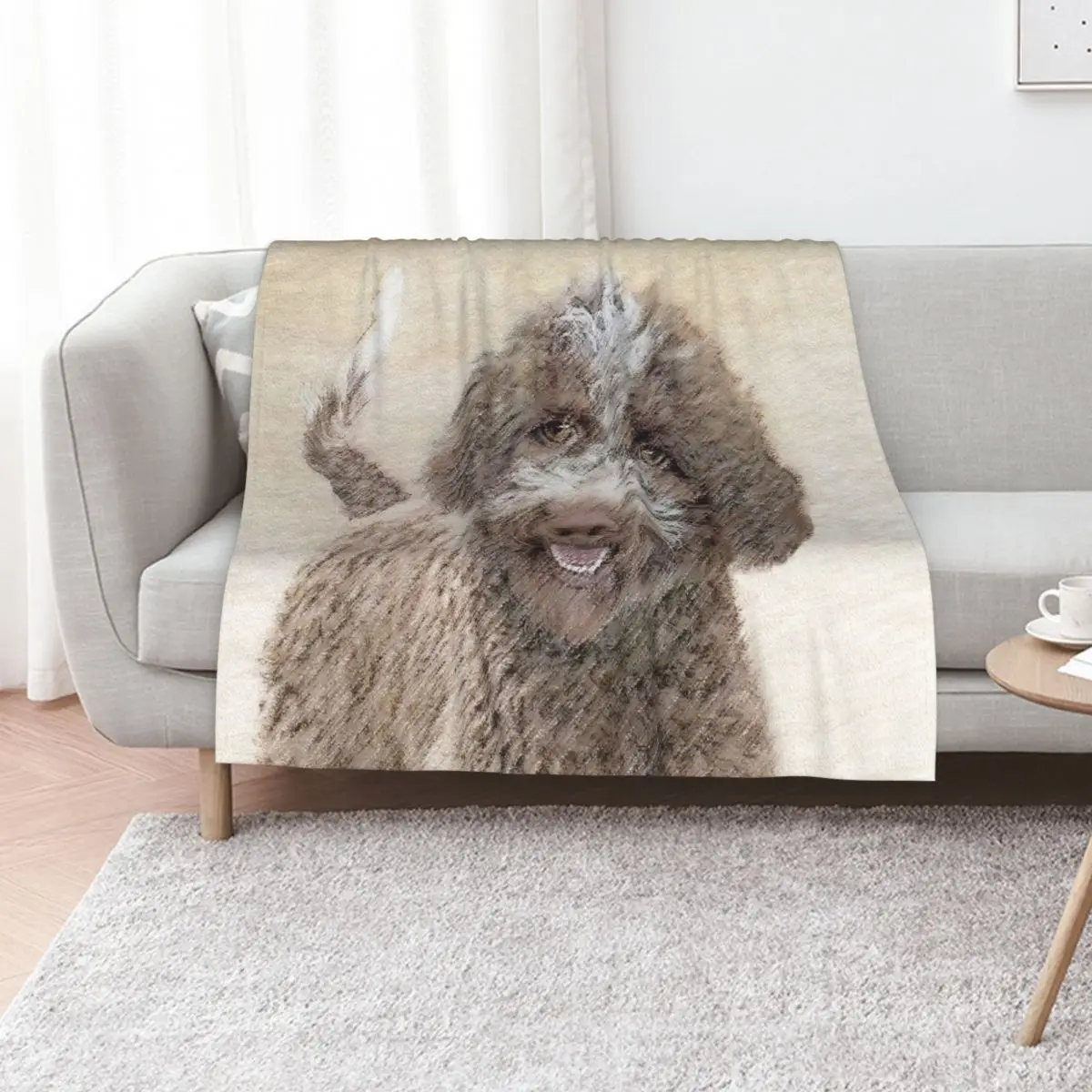 Lagotto Romagnolo Painting - Cute Original Dog Art Throw Blanket Luxury Hairys blankets ands Baby Soft Plaid Sofa Blankets