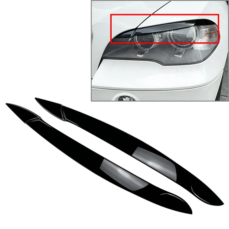 

Car Headlight Lamp Eyelid Eyebrows Lid Cover Trim For BMW X5 E70 2008 2009 2010 2011 2012 2013