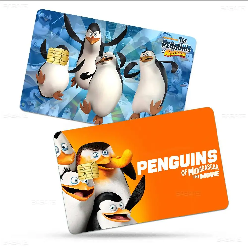 Classic Animation The P-Penguins Of M-Madagascar Fashion Matte Gold Silver Black Matte Film Skin Sticker Tape for Bank Credit