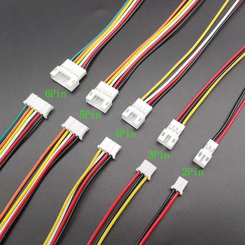 미니 마이크로 JST PH 암수 플러그 커넥터, 와이어 케이블 포함, 2.0mm 피치, 2P, 3P, 4P, 5P, 6PIN, 200mm, 26AWG, 10 쌍