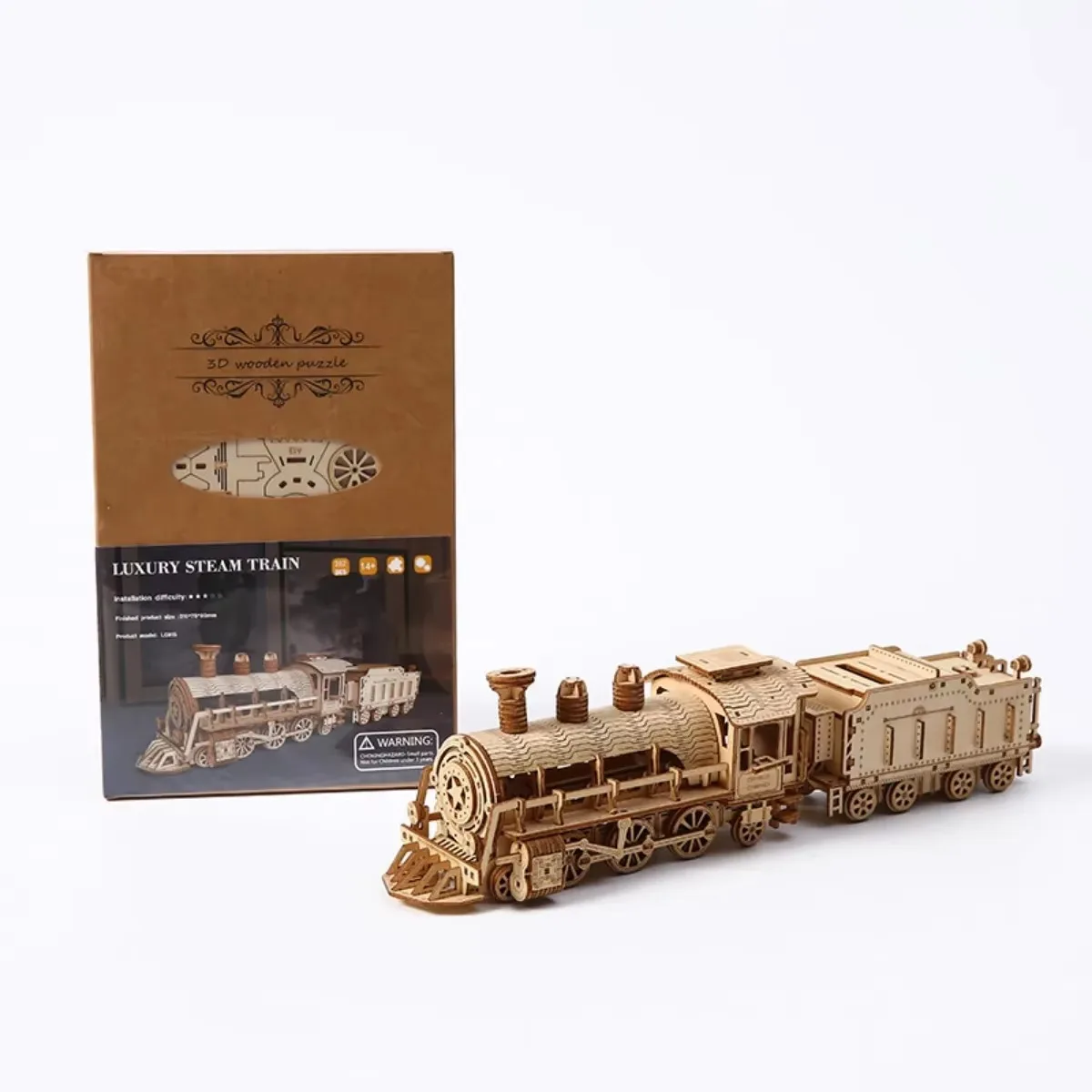 1/72 3D Retro Train Model Toys Teens & Adults Mechanical Creative Drawing Building Block Set for Gift Montessori DIY Wood Puzzle