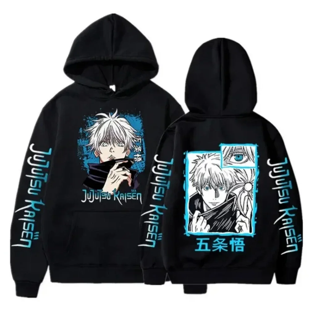 Jujutsu Kaisen Anime Clothes Satoru Gojo Print Hooded Men Women Hoodies Prevalent Streetwear Harajuku Manga Unisex Sweatshirt