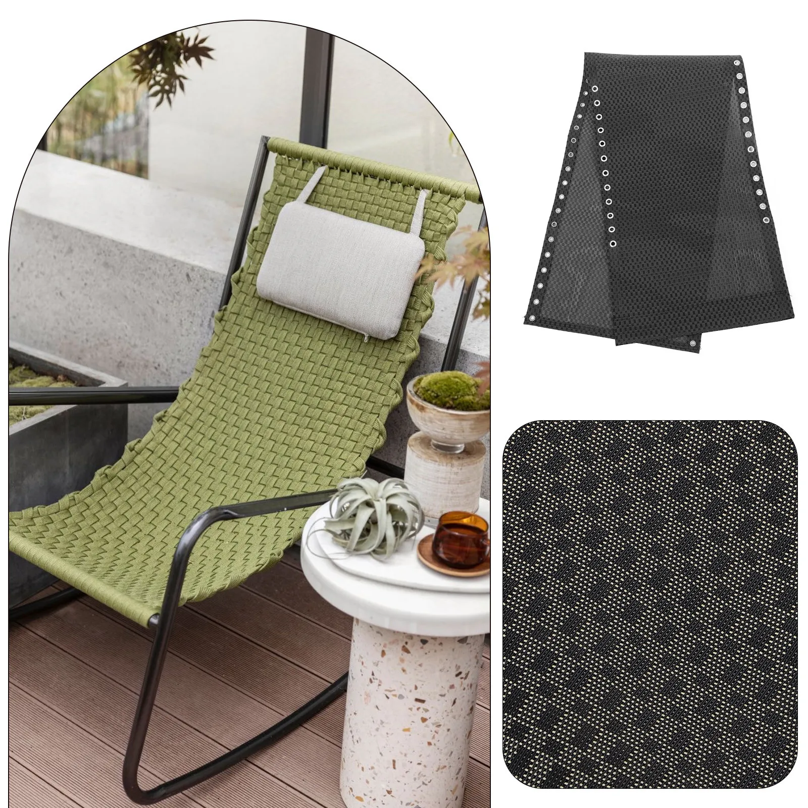 

Balcony Chair Replacement Fabric Durable Folding Recliner Cloth Outdoor Lounge Chair Portable Patio Replacement Fabric Easy