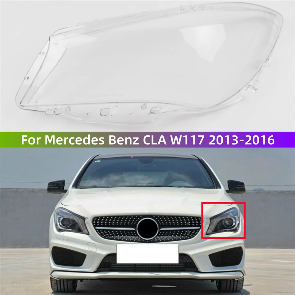 

Для Mercedes Benz CLA W117 2013 2014 2015 2016, автомобильные аксессуары, крышка передней фары, замена линзы для фар
