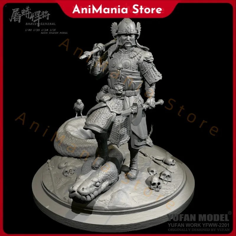 

Traditional Chinese Armor Warrior Resin Soldier Man Slash Python Fierce General Model YFWW-2201/3D DIY Assembly Coloring