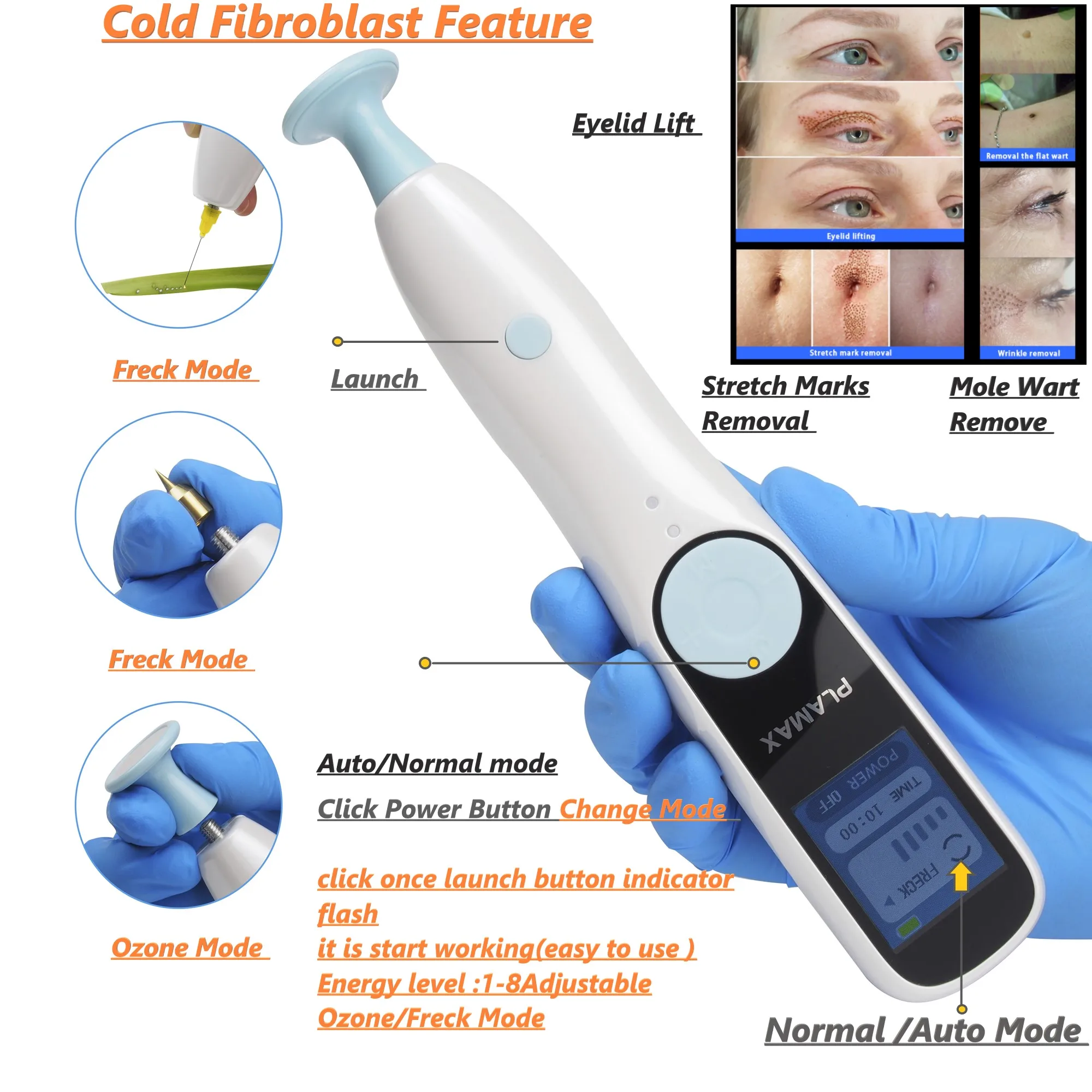 Plamax Original Ozone Fibroblast Cold Plasma Dark Age Spot Wart Freckle Wrinkle Removal Eyelid Lift Skin Tightly Beauty Machine