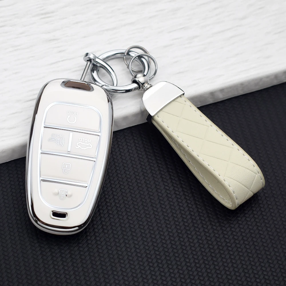 5 Buttons TPU Car Key Cover Case for 2020 2021 Hyundai Sonata Nexo DN8 Santa Fe TM Tucson NX4 Staria Ioniq Shell Fob Accessories