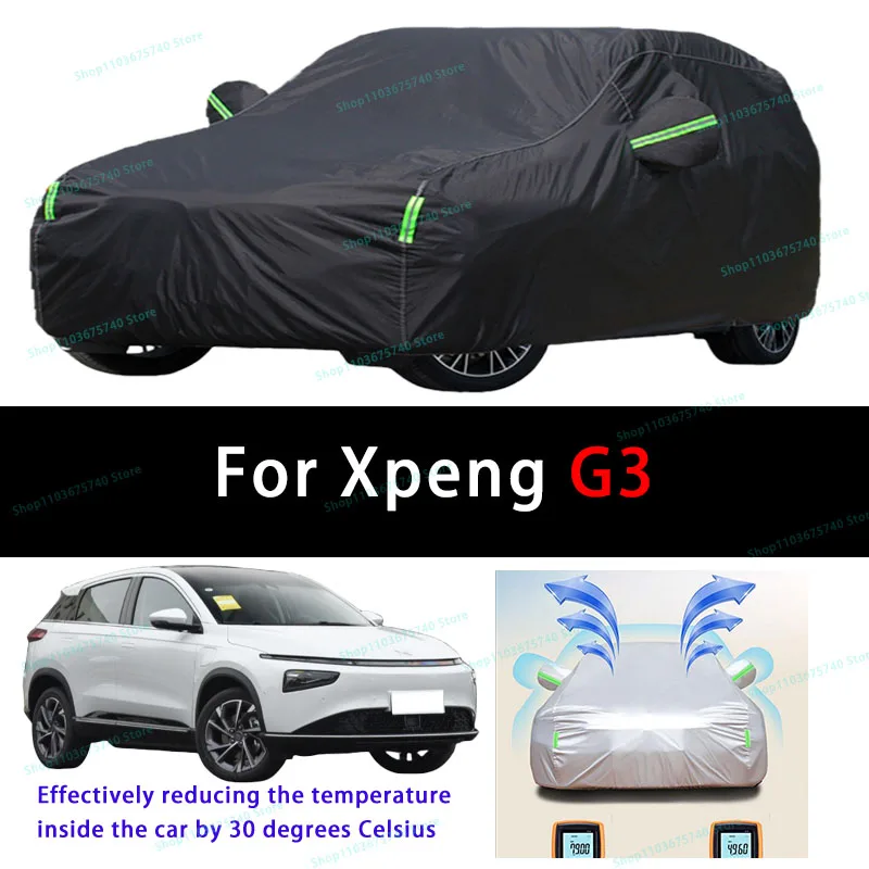 For Xpeng G3 Summer Full Car Covers Outdoor Sun uv Protection Dust Cooling Protective Auto Protective Cover