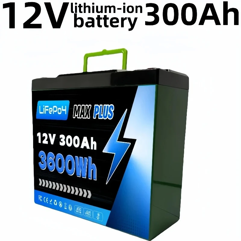 

12V 300Ah LiFePO4 Battery Integrated BMS,12000+ Cycles, Designed for ️Solar Storage, Campers, Boats & Off-Grid Living Spaces