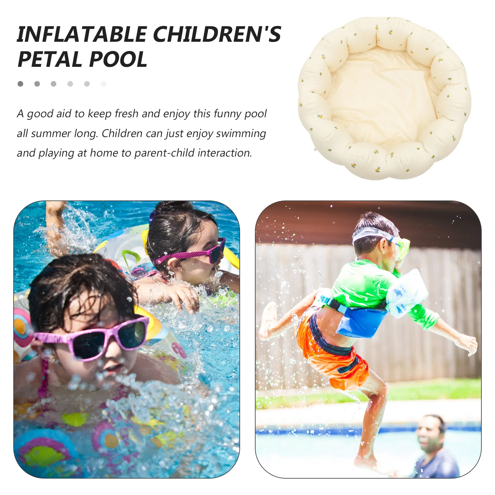 

Inflatable Kids Baby Household Wear-Resistant Inflatable Toy Toddler Baby Pool PVC Large Round Foldable Play Pool