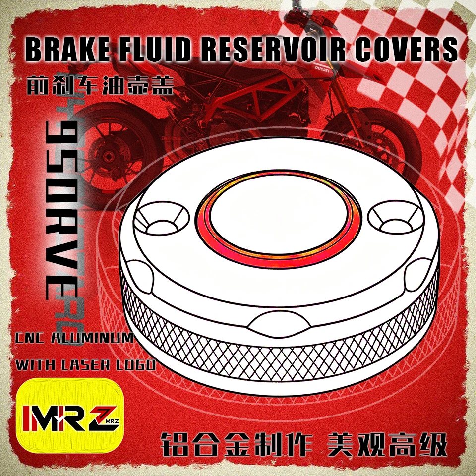 

2026+ FOR Ducati Hypermotard 950 SP RVE Panigale Streetfighter V4 V4S Supersport S Front Brake Fluid Reservoir Oil Cap Cup Cover