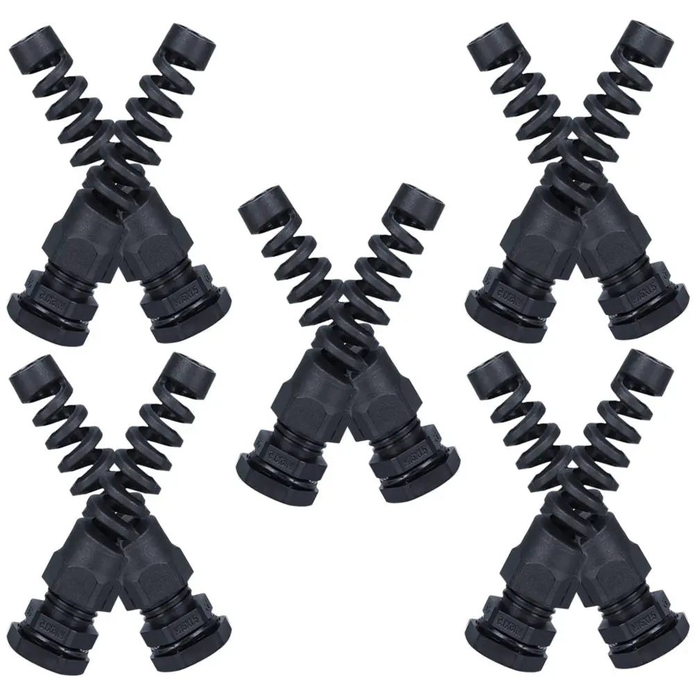 10Pcs Cable Gland Strain Relief Cord Connector Waterproof Cable Protector Power Cord Extension for Outdoor LED Street Tunnel