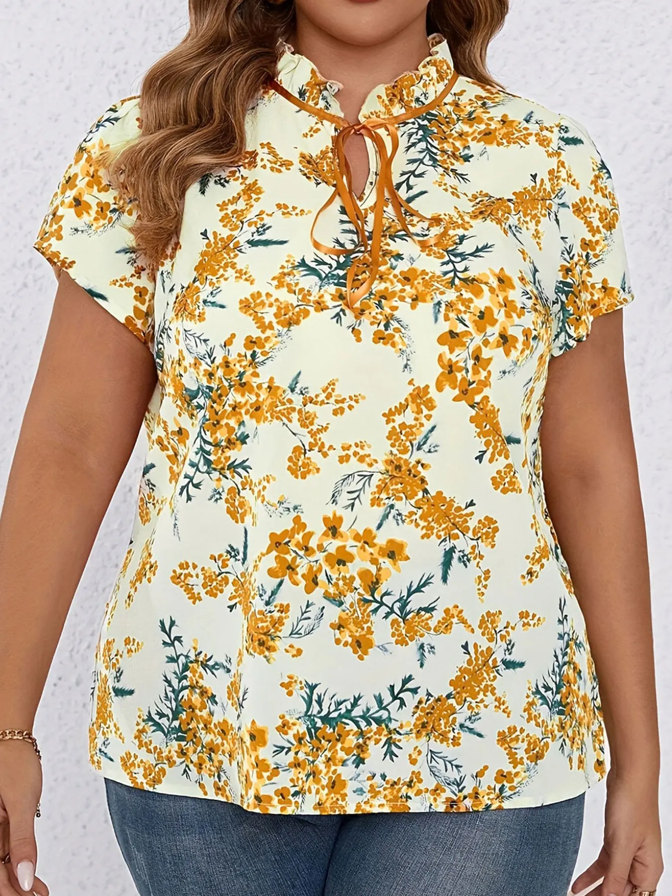 قميص نسائي أصفر مقاس كبير قميص صيفي أنيق أنيق قميص نسائي كاجوال عصري أصفر