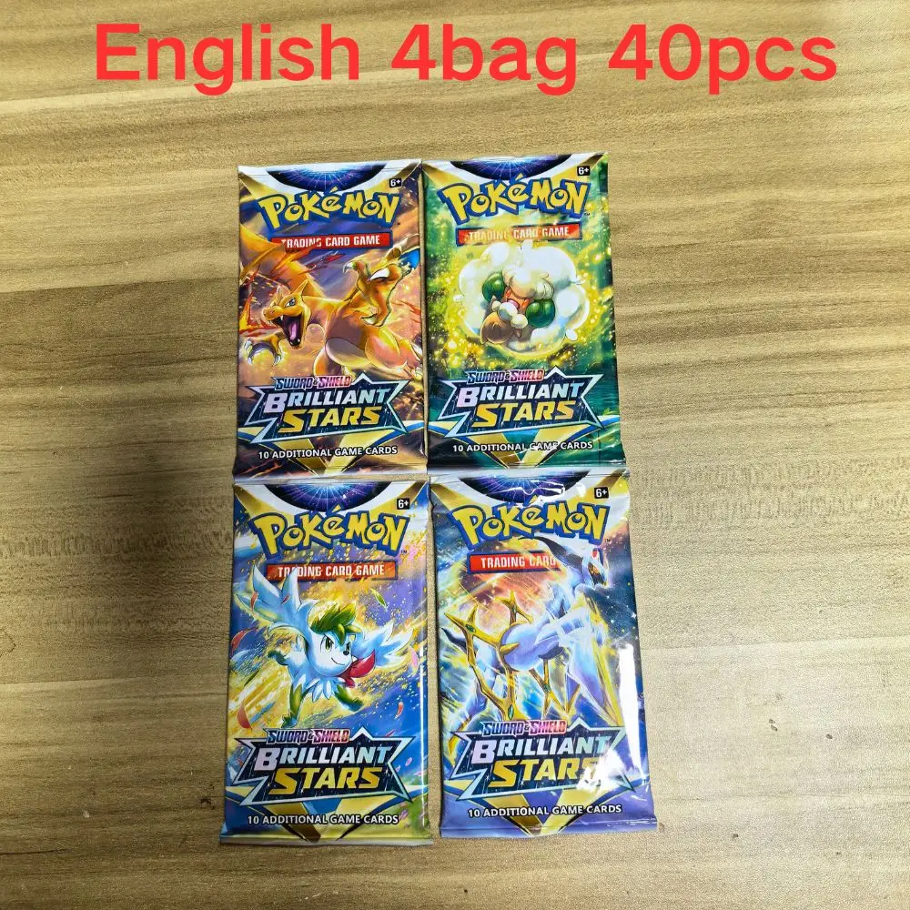 40 stuks Pokemon-kaarten GX Vmax EX Mega Origin Brilliant Stars Card Shining Game Collection Battle Transaction Card Vakantiegeschenken