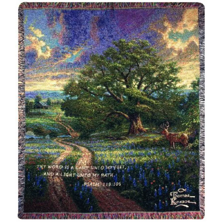 

Ручная работа: гобелен-плед Thomas Kinkade 50 x 60 дюймов с надписью «Сельская жизнь»