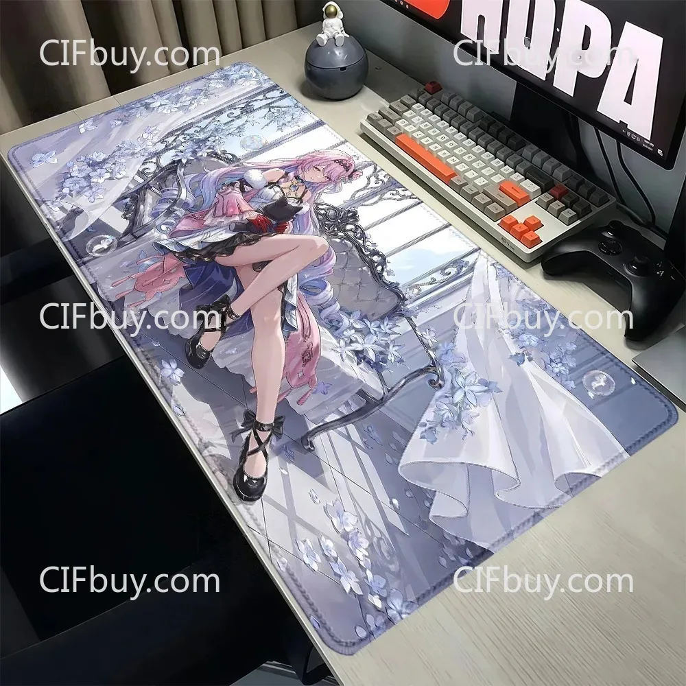 CIFbuy Zenless Zone Zero Miyabi Ellen Gaming Mouse Pad Non-Slip Rubber Durable Stitched Edge For Office Home Computer Laptop Des