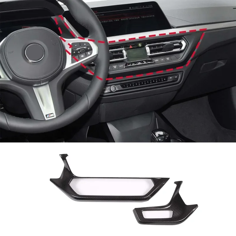 For BMW 1 2 Series F40 F44 2020-24 ABS Carbon Fiber Car  Air Conditioning Vent Outlet Frame Cover Trim Stickers Car Accessories