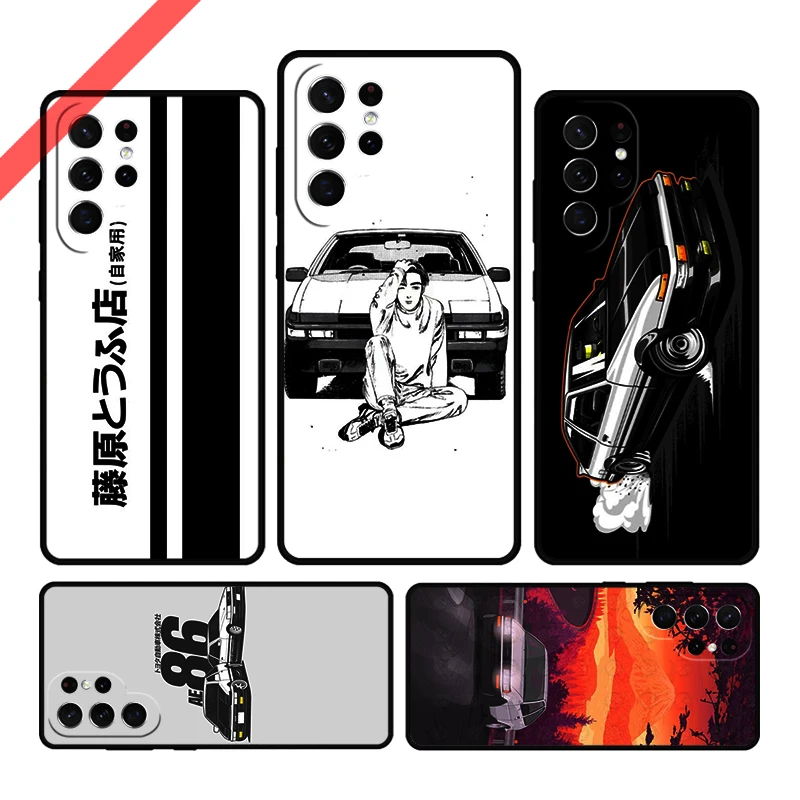 INITIAL D Super Car AE86 Phone Case For Samsung Galaxy S20 FE S21 S10 S23 Plus S24 S22 Ultra Coque Note20 Note10 S9 S8 Cover