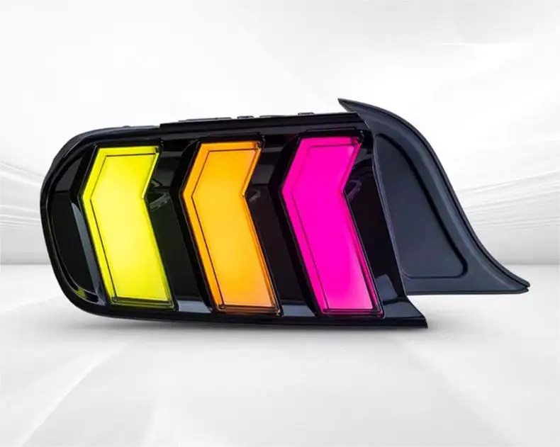 Lampu belakang LED modifikasi gaya RGB, lampu ekor LED kualitas tinggi untuk Ford Mustang 2015-2021 rakitan lampu belakang