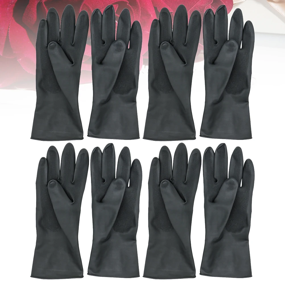 

4 Pair Waterproof Perming and Dyeing Gloves Barber Practical Hair Protection Salon