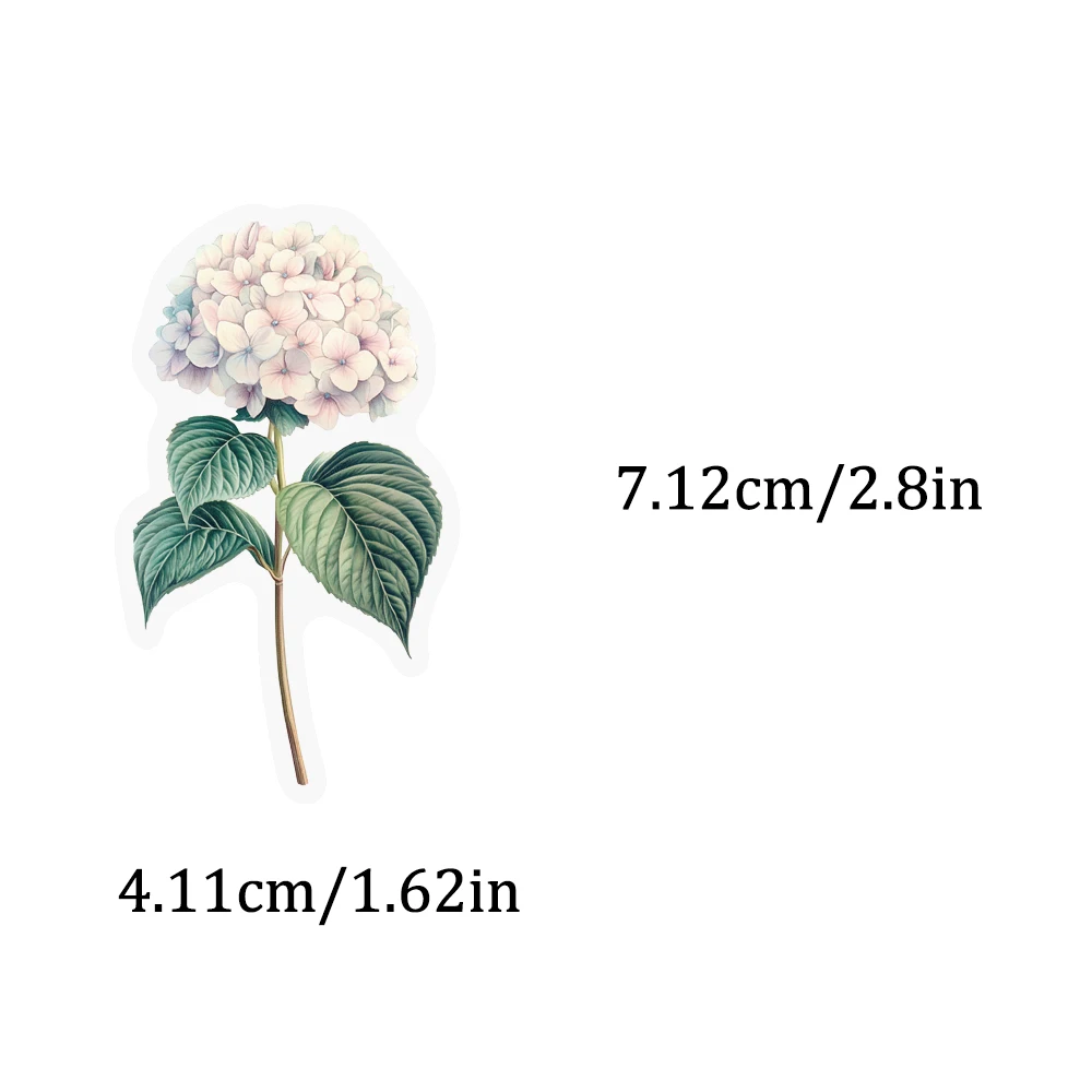 50PCS Retro Flower PET Stickers Beautiful Classical Colorful Art Collection Decoration Water Cup Scrapbook Notebook Guitar
