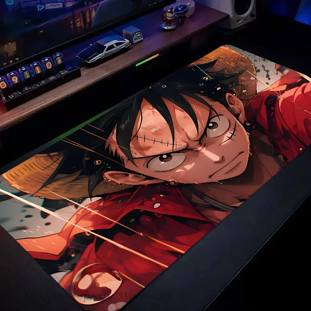 Amine O-One P-Piece Luffy Mousepad Large Gaming Mouse Pad LockEdge Thickened Computer Keyboard Table Desk Mat