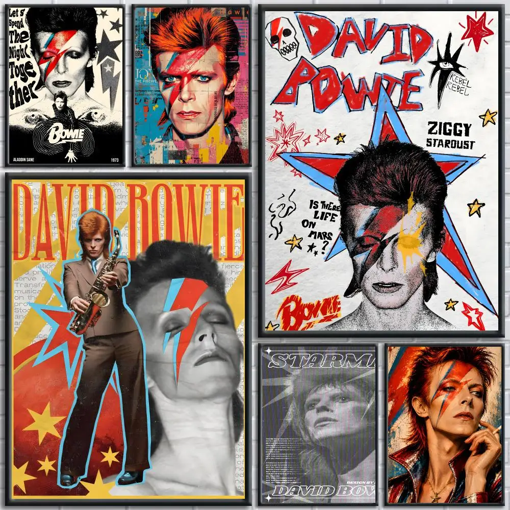David Bowie Singer Poster Painting Prints Wall Art Picture Film Room Home Bar Cafe Decor Home Mural