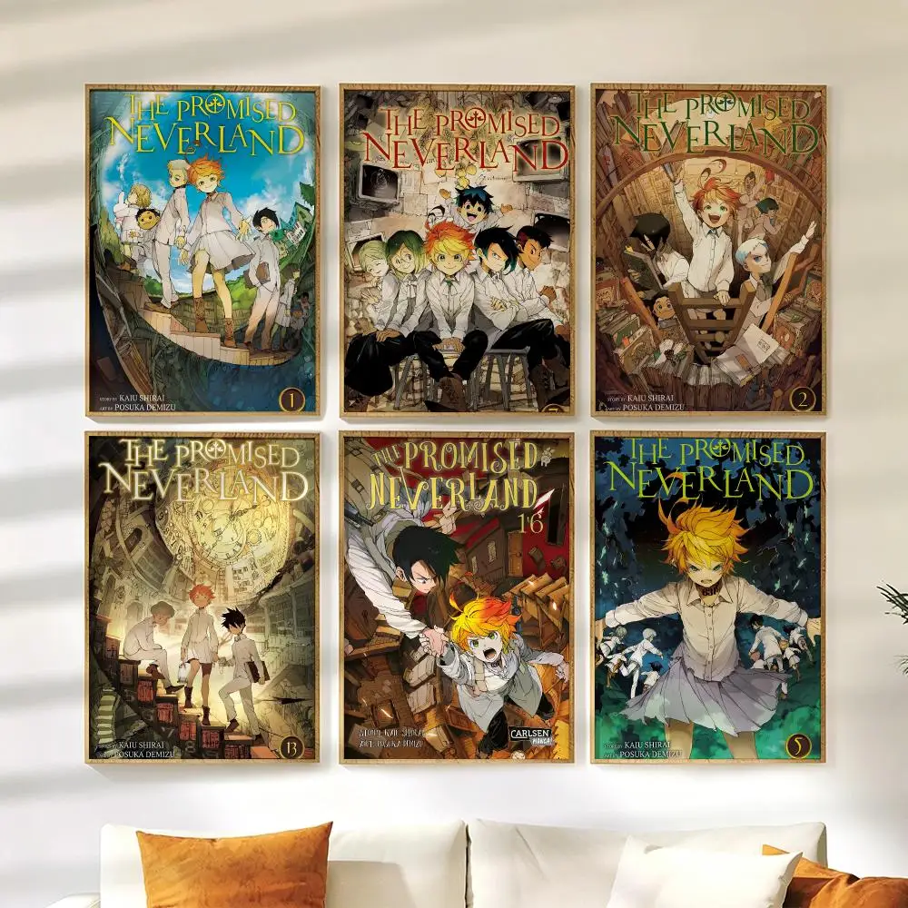 The P-Promised N-Neverland Poster Wall Stickers HD Painting Self Adhesive Art Decals for Bedroom Living Room Home Decor