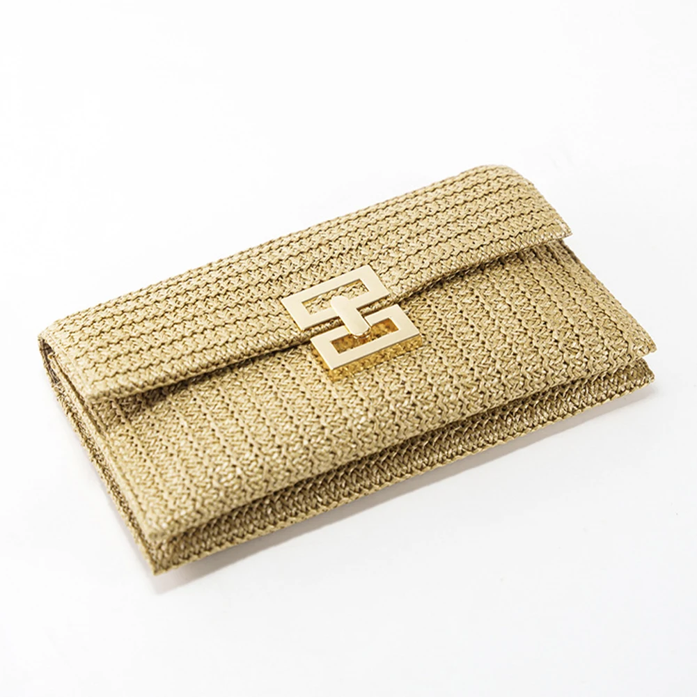 Straw Weaving Summer Bag Ladies Straw Woven Purse Women Crochet Beach Rattan Handbag Female Party Wedding Evening Clutch Bag