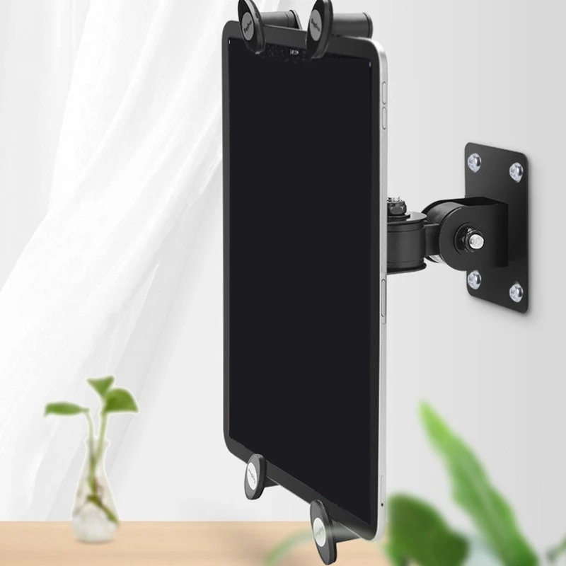 

Adjustable Tablet Holder Wall Mounted Aluminum Joint Rocker Arm Wall Fixed Freely Hovering Support for 7-13 Inch Tablet Stand