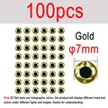 100 piezas de oro de 7 mm