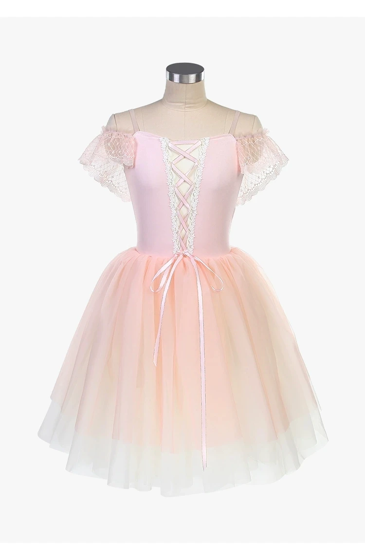 Nuovo spettacolo di competizione di balletto con gonna lunga in garza con gonna lunga da balletto personalizzata