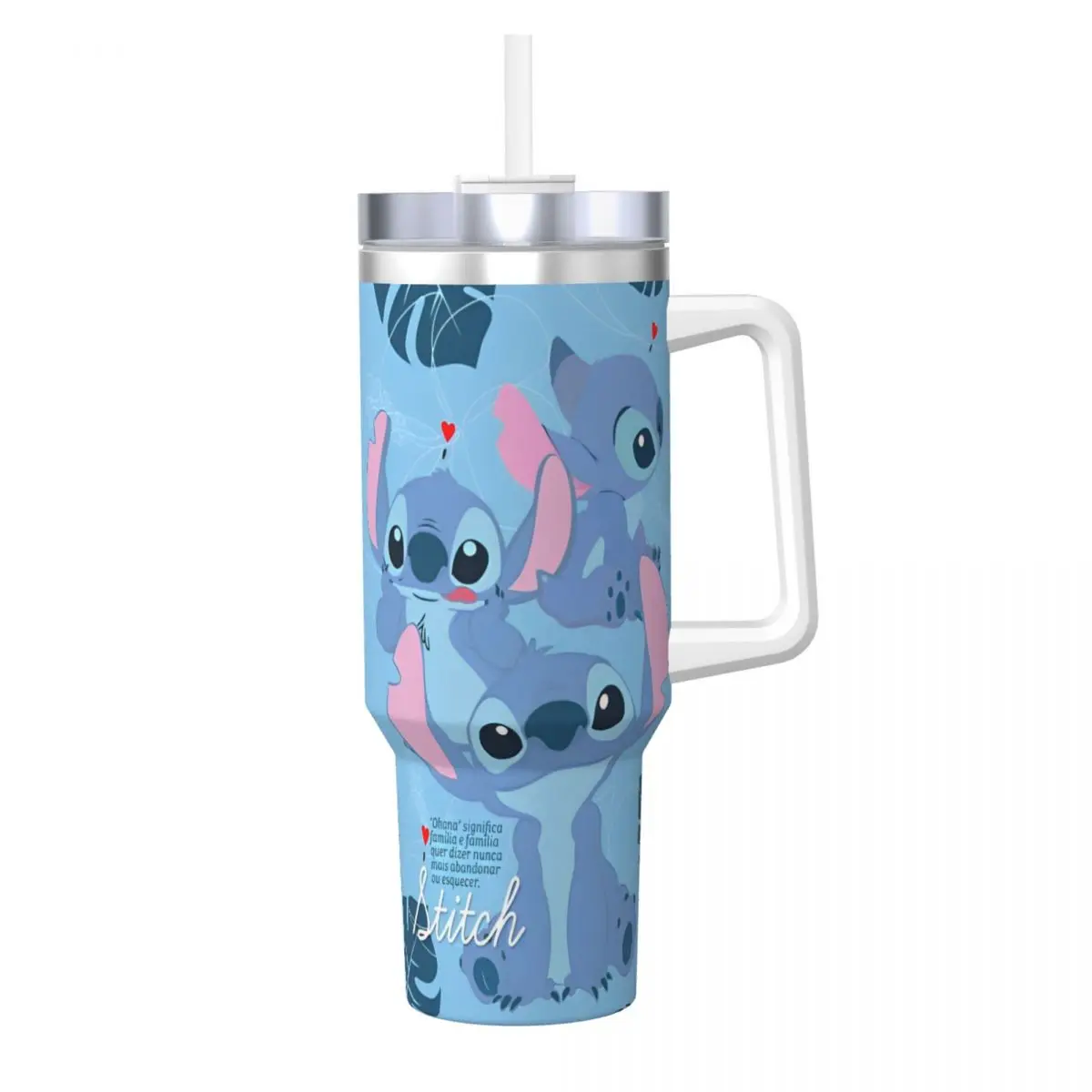 

Stitch Stainless Steel Tumbler Travel Thermal Cups With Straws and Lid 40oz Mugs Cup Hot Drinks Water Bottle