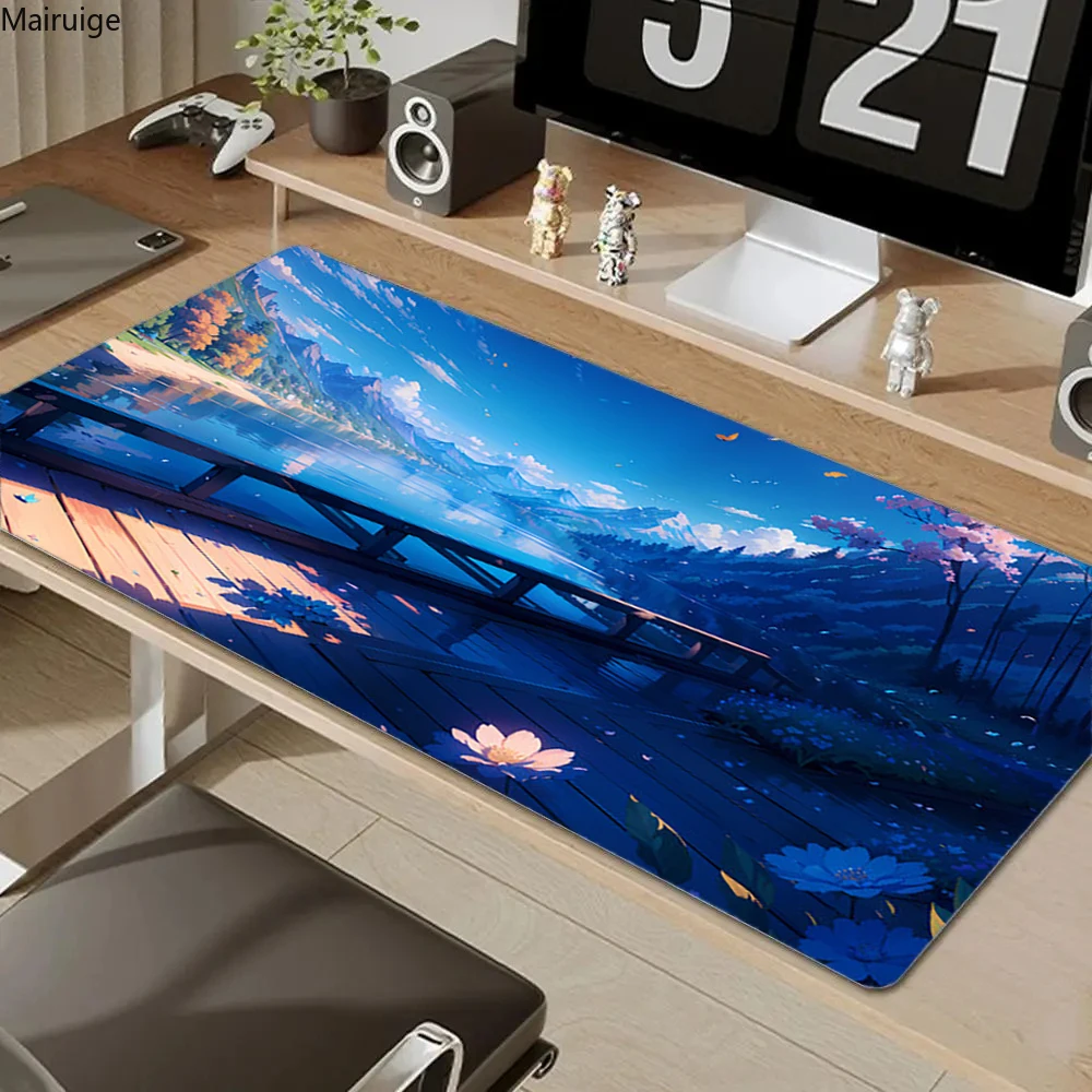 Landscape Anime Computer Mouse Pad Gamer Desk Mat Office Accessories Pc Cabinet Mousepad Keyboard Gaming Mats anti-slip