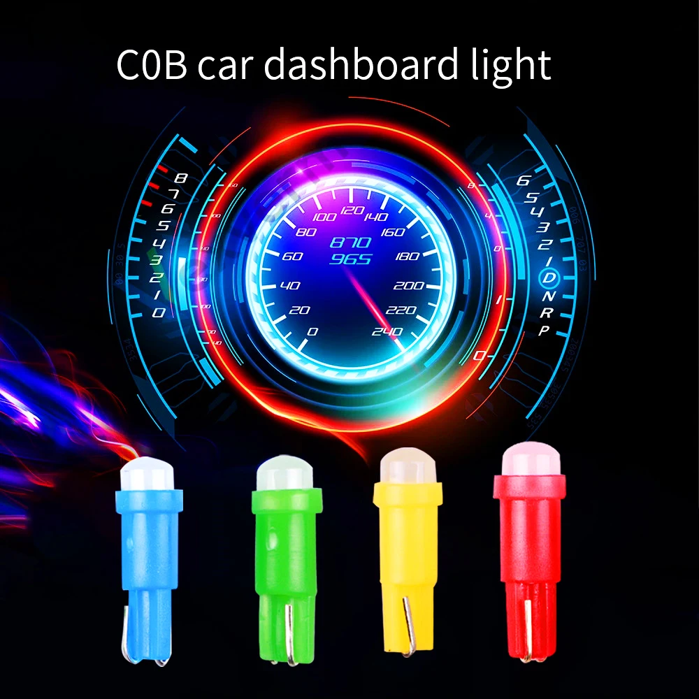 10Pcs T5 C0B Car Dashboard Indicator Light W1.2W W3W LED 1SMD Read Light Instrument Lamp Bulb 4014 LED Super Bright Signal Lamp