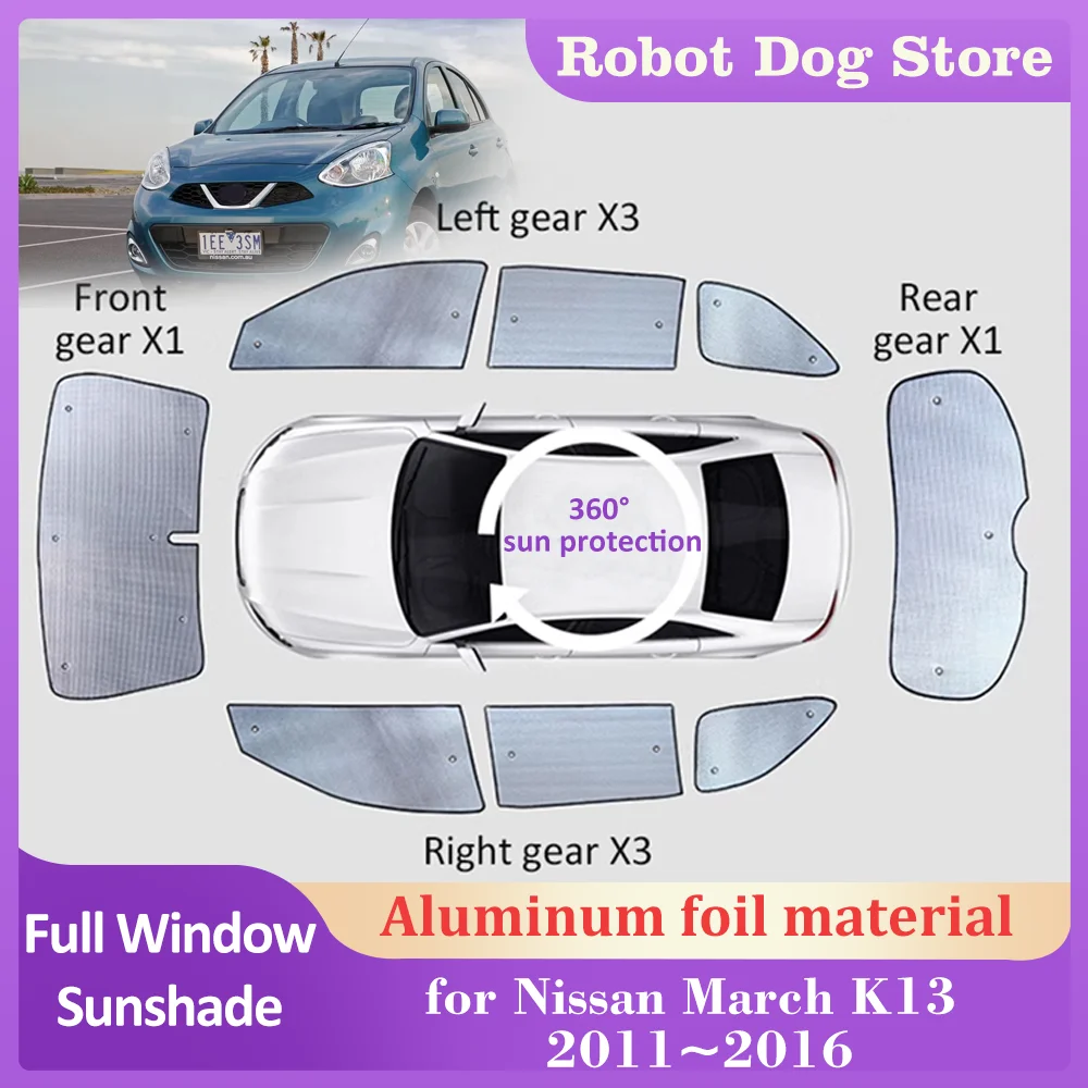 

Car Sunshades for Nissan March K13 2011~2016 2012 2013 Roof Windows Sun Visor Side Windshield Curtain Sunroof Cover Accessories