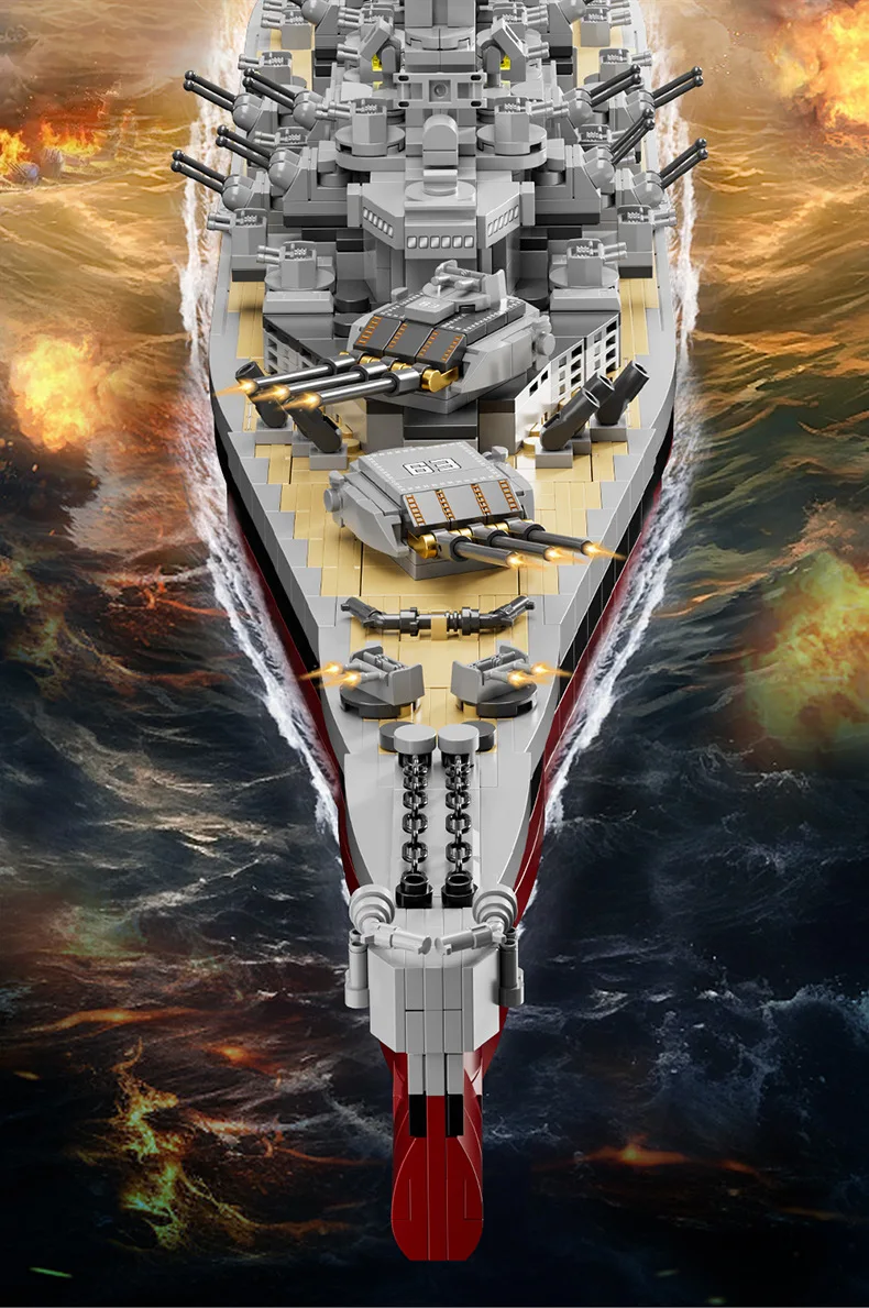 2228+ Teile FC4230 Militär-Modellbausatz Kriegsschiffe Lowa-Klasse USS Missouri Schlachtschiff Bausteine MOC Klassisches Spielzeug für Jungen Geschenk – Detail 2