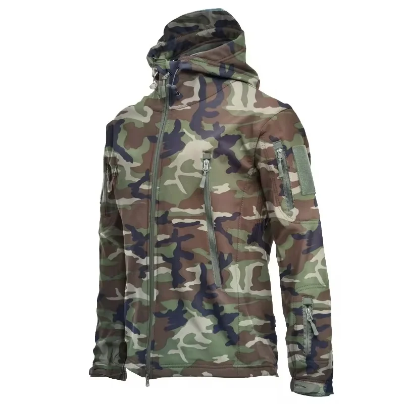 longchengyixi Military Shark Skin Soft Shell Jacket Men Black M 3