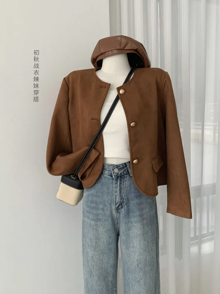 

Vintage Commuter Short Women's Jacket Autumn/winter Sense Of Advanced Chic Ladies Elegant Loose Fashion Street Short Coat