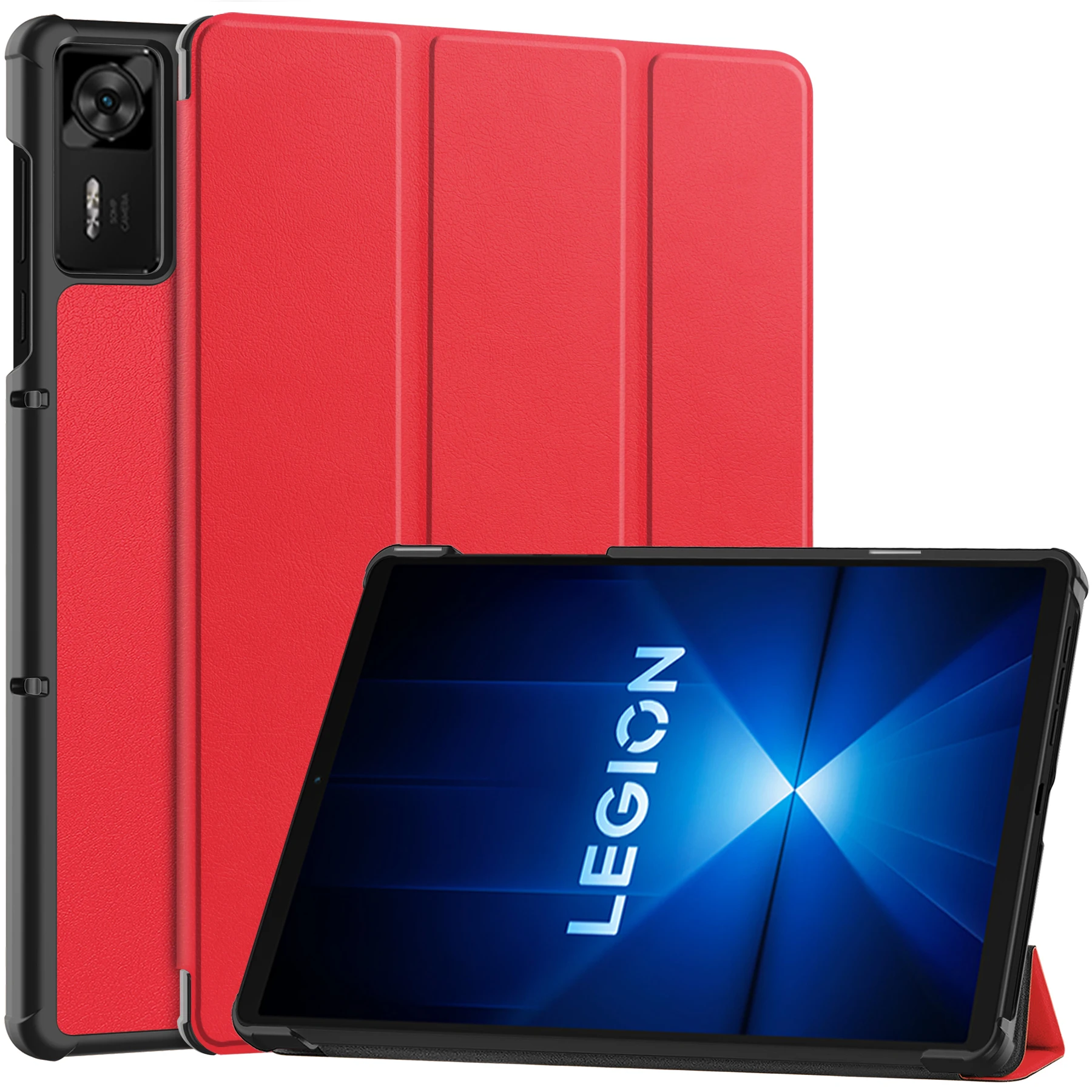Tablet Tri-fold Caster Hard Shell PU Leather Case Cover For Lenovo Legion Y700 Gen4 TB-332FC 2025 8.8 inch Tablet
