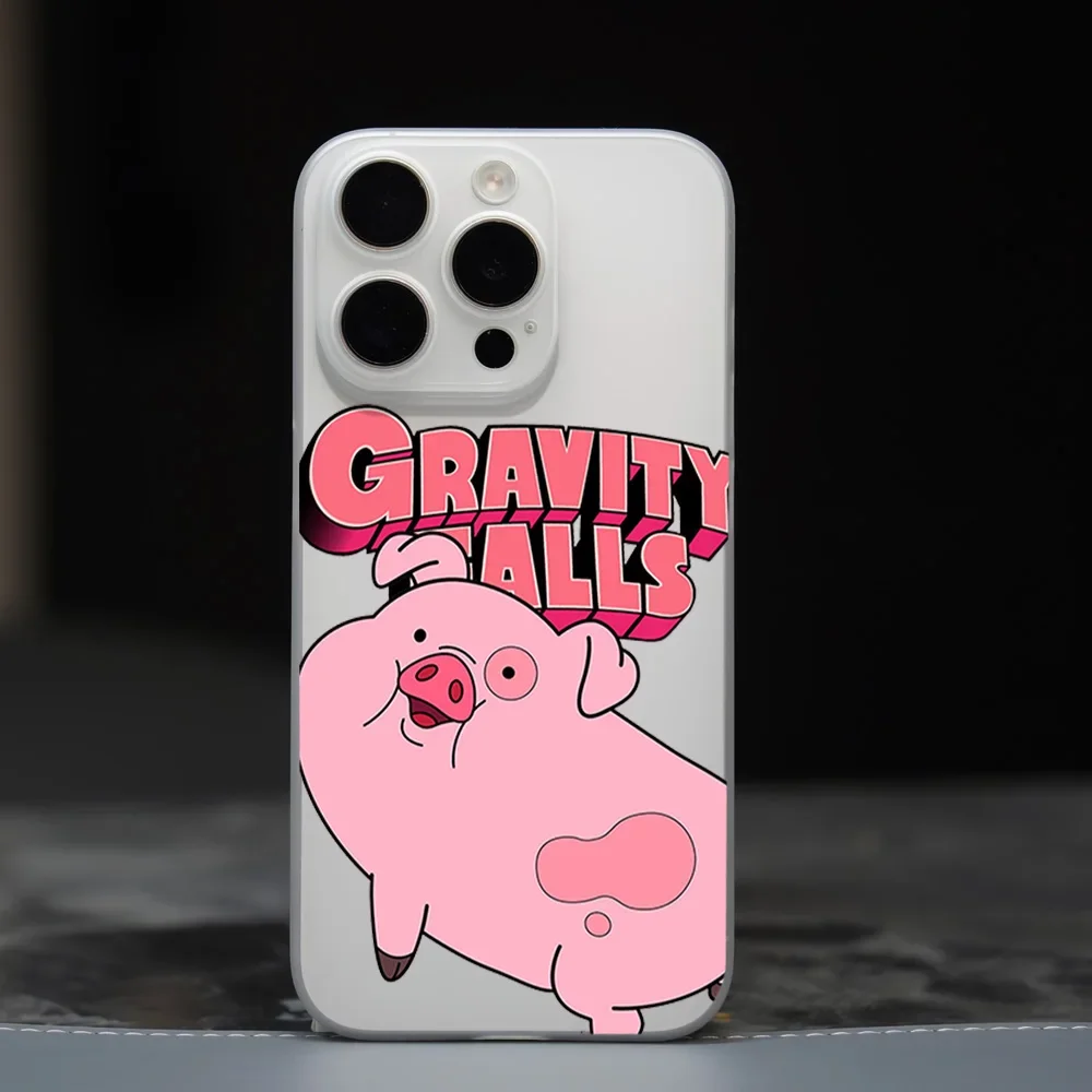 MINISO Pig Gravity Falls Phone Case for iPhone 12 11 13 14 15 16 Max Pro Plus Magsafe Magnetic Wireless Cover