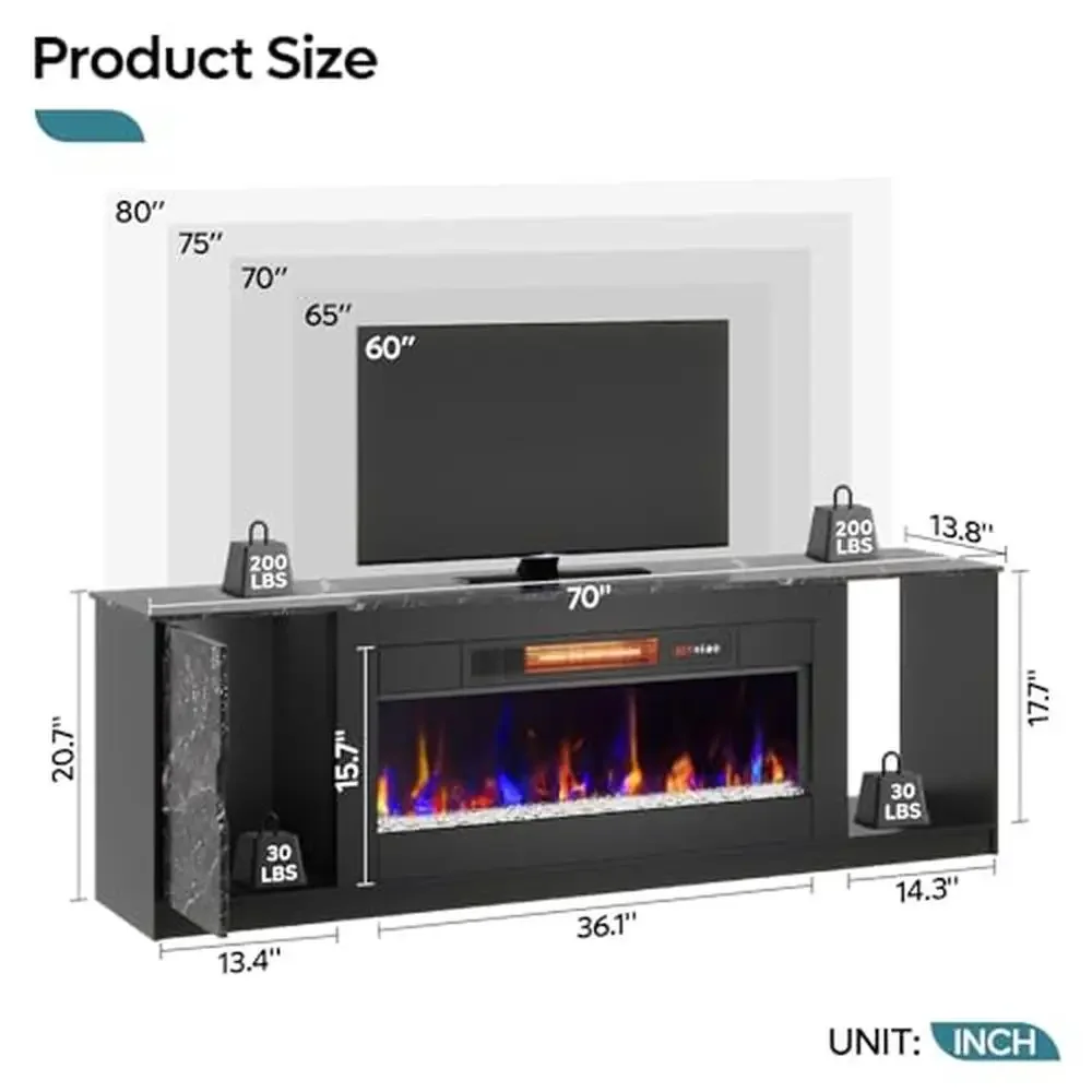 Modern Fireplace TV Stand 70